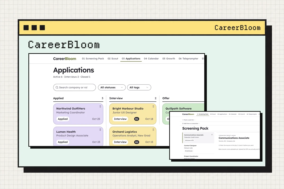 CareerBloom · AI Job Tracker preview